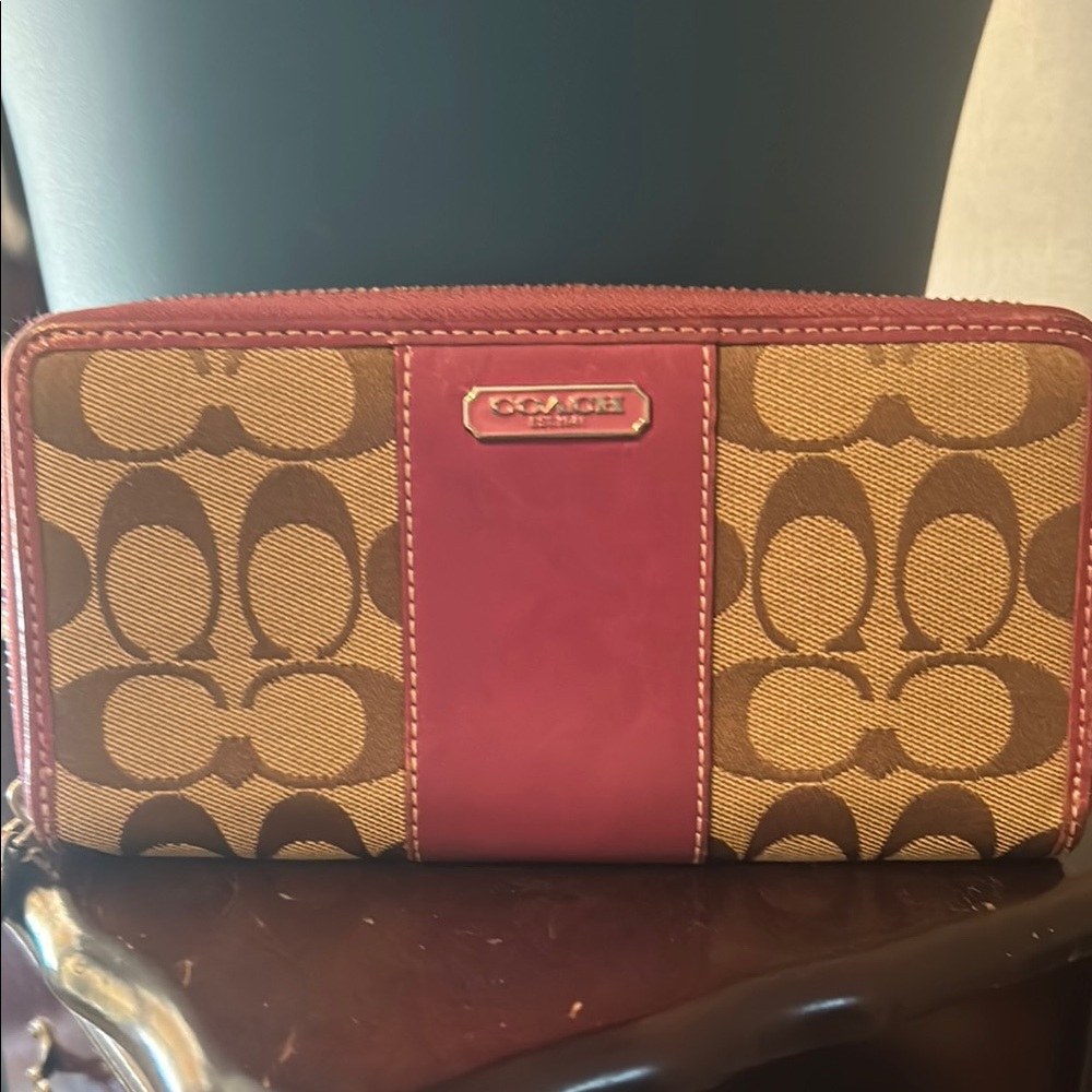 Coach Signature Canvas and Leather Wallet